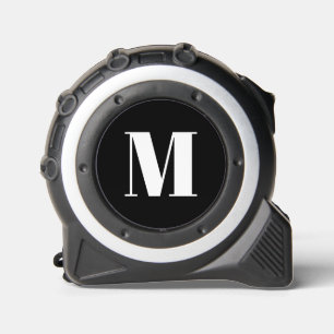 Cinta Métrica Carta inicial de personalizado blanco negro monogr