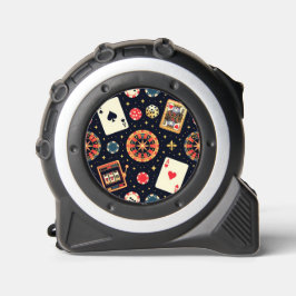 Cinta Métrica Casino pattern theme on black