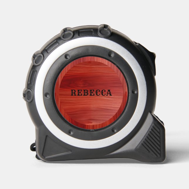 Cinta Métrica Cherry wood texture two custom monogram. (Anverso)