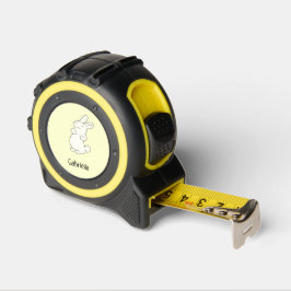 Cinta Métrica Conejito blanco lindo nombre personalizado amarill