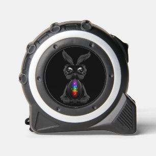 Cinta Métrica Conejo negro lindo con alma arcoiris chakra