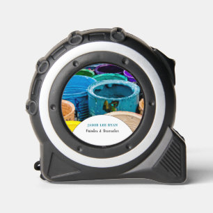 Cinta Métrica Cubos de pintura multicolores, pintador y decorado