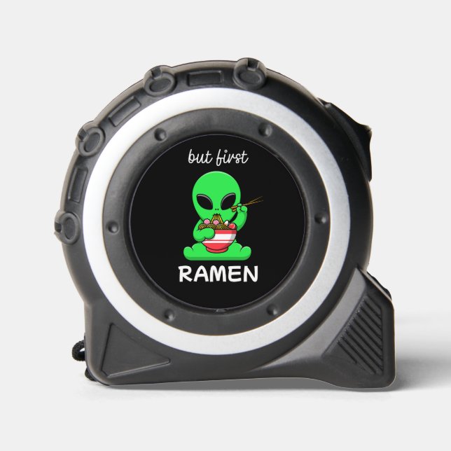 Cinta Métrica Cute Kawaii Alien comiendo Ramen (Anverso)