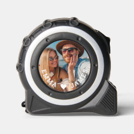 Cinta Métrica Cute Love Heart Photo Couples Personalized Names