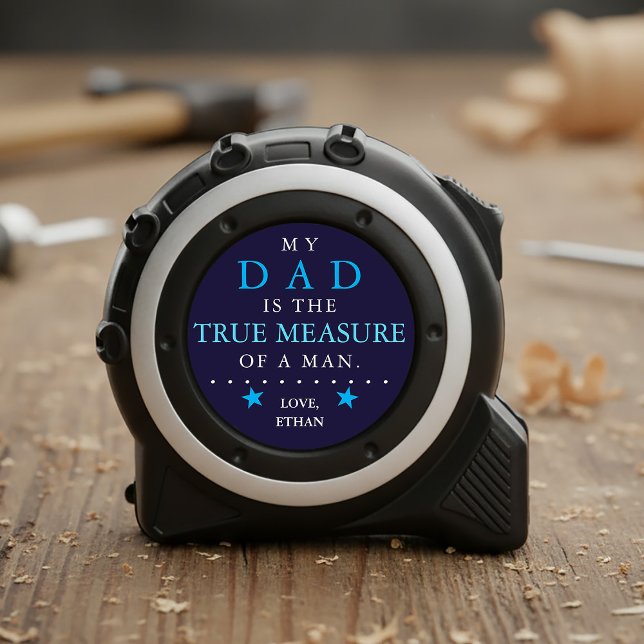 Cinta Métrica Dad The True Measure Of A Man Blue Star (My Dad is the True Measure Of A Man Blue Star Sentimental Tape Measure)