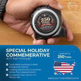 Cinta métrica de los Estados Unidos celebrando 250