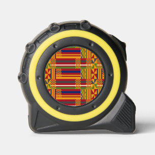 Cinta métrica de tela africana con patrón Kente