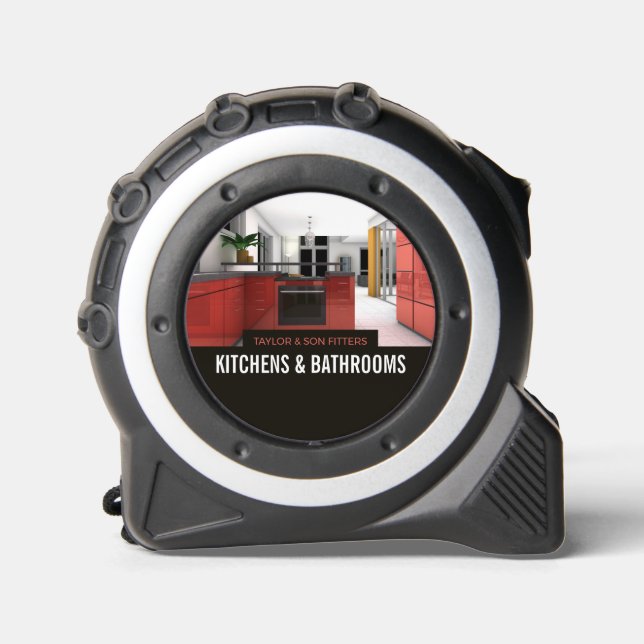 Cinta Métrica Diseño elegante de la cocina, cocina y gimnasio (Anverso)