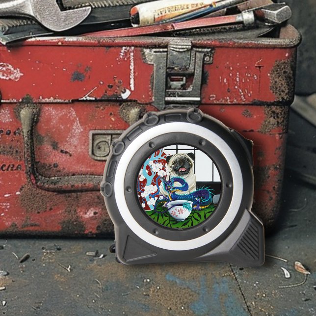 Cinta Métrica Dragón chino de perro de pug (Subido por el creador)