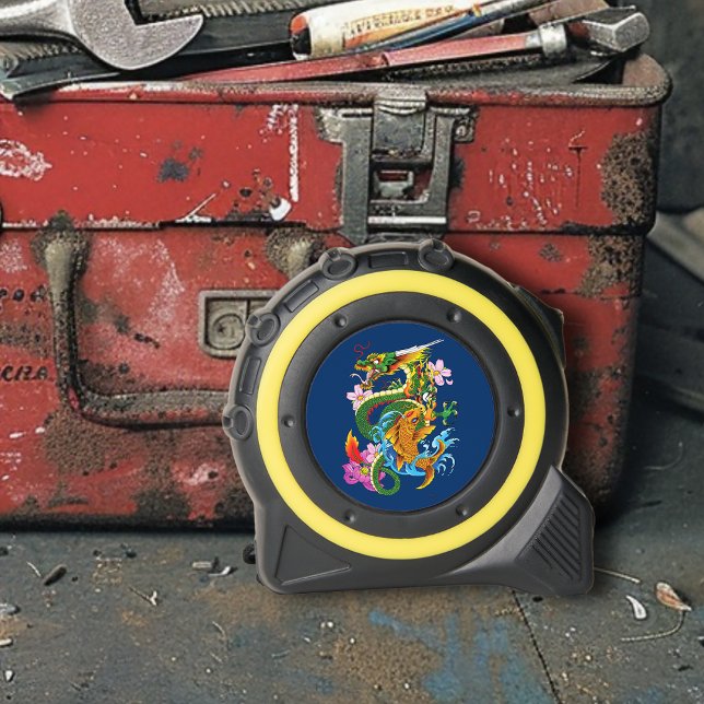 Cinta Métrica Dragón chino verde Koi (Subido por el creador)