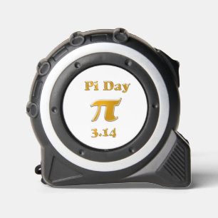 Cinta Métrica El oro del Día del Pi en blanco
