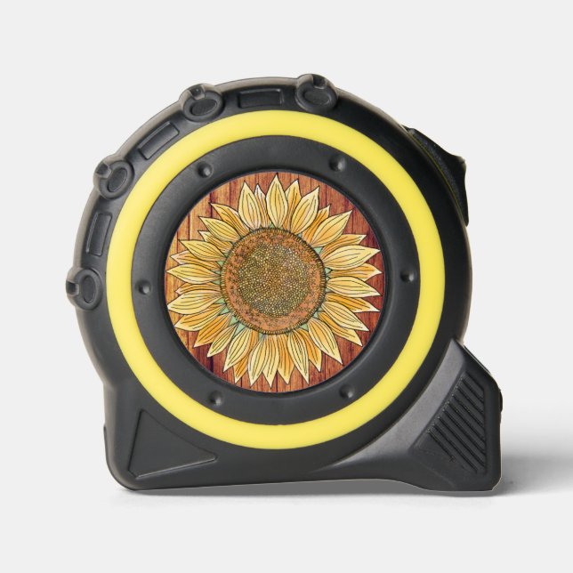 Cinta Métrica Elegante granja de arte rústico Boho amarillo gira (Anverso)