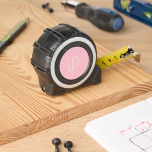 Cinta Métrica Elegante inicial moderna minimalista en rosa paste