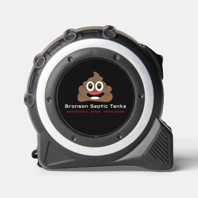 Cinta Métrica Emoji Poop, Empresa Séptica, Ingeniero Séptico (Anverso)