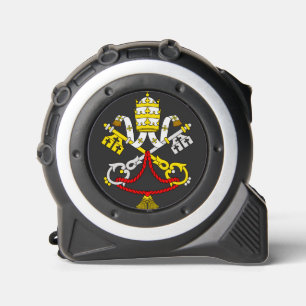 Cinta Métrica Escudo de Armas del Vaticano Emblema de Arte Fino