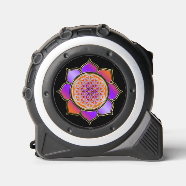 Cinta Métrica FLORES DE VIDA - Naranja Violeta Lotus (Anverso)
