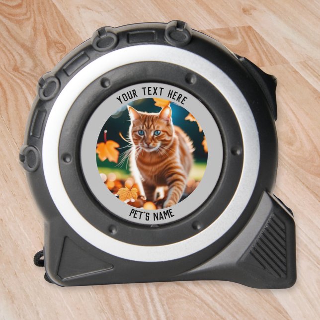 Cinta Métrica Foto de su gato Mascota (A tape measure for cat lovers, personalized with photo and pet's name)