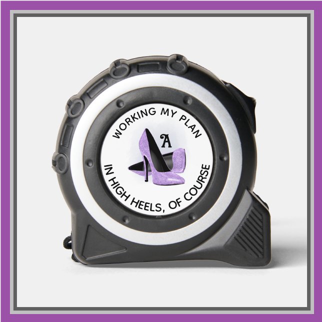 Cinta Métrica Fun Fem Purple Glam Heels Monograma (Subido por el creador)