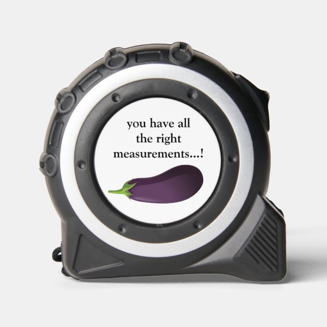 Cinta Métrica FUNNY EGGPLANT todas las mediciones correctas (Anverso)