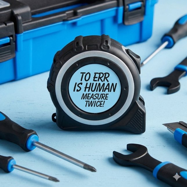 Cinta Métrica Funny To Err is Human Measure Twice! (Funny to Err is Human Measure Twice! Measuring Tape Cover Photo)