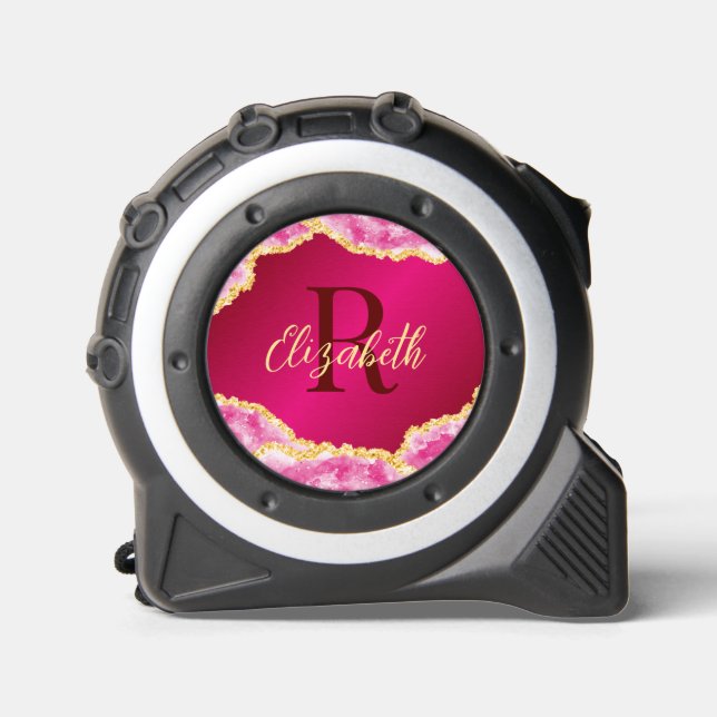 Cinta Métrica Girona monogramada rosa (Anverso)