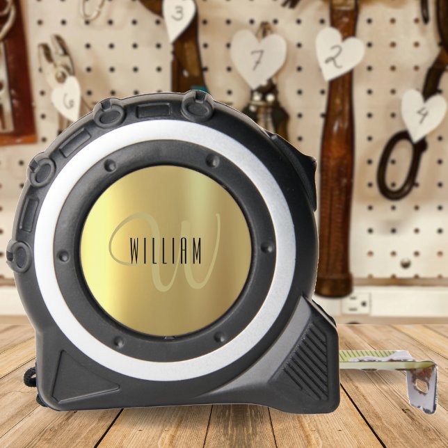Cinta Métrica Gold Monogram Formal Luxury (Gold Monogram Formal Luxury Tape Measure)