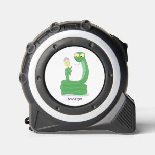 Cinta Métrica Graciosa serpiente verde con maraca personalizado