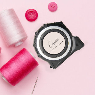 Cinta Métrica Guión personalizado de dama de honor rosa rubor