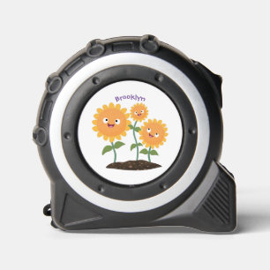 Cinta Métrica Hermosos girasoles alegres sonrientes ilustracion