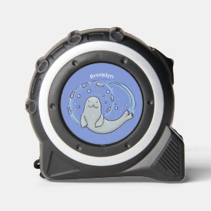 Cinta Métrica Ilustracion de foca feliz y personalizado de pesca