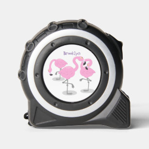 Cinta Métrica Ilustracion de trío de flamingo rosado