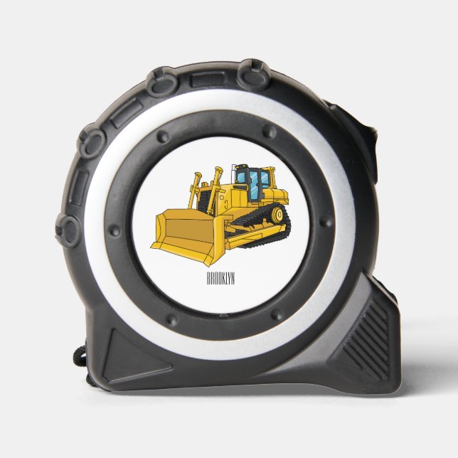 Cinta Métrica Ilustracion personalizado Bulldozer (Anverso)
