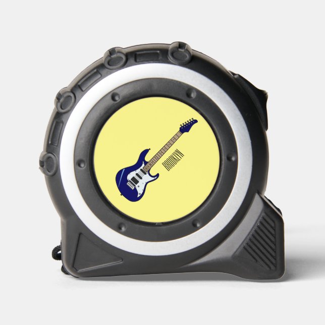 Cinta Métrica Ilustracion personalizado de guitarra eléctrica (Anverso)