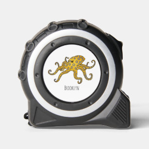 Cinta Métrica Ilustracion personalizado de pulpo de anillo azul