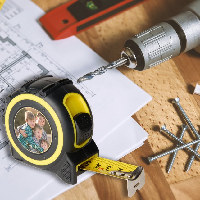 Cinta Métrica Juego de regalos de los pintores de carpinteros de (Custom Photo DIYers Carpenters Crafters Gift Set Tape Measure)