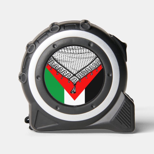Cinta Métrica Keffiyeh palestino Scarf tejido tradicional (Anverso)