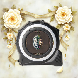 Cinta Métrica León blanco y mujer