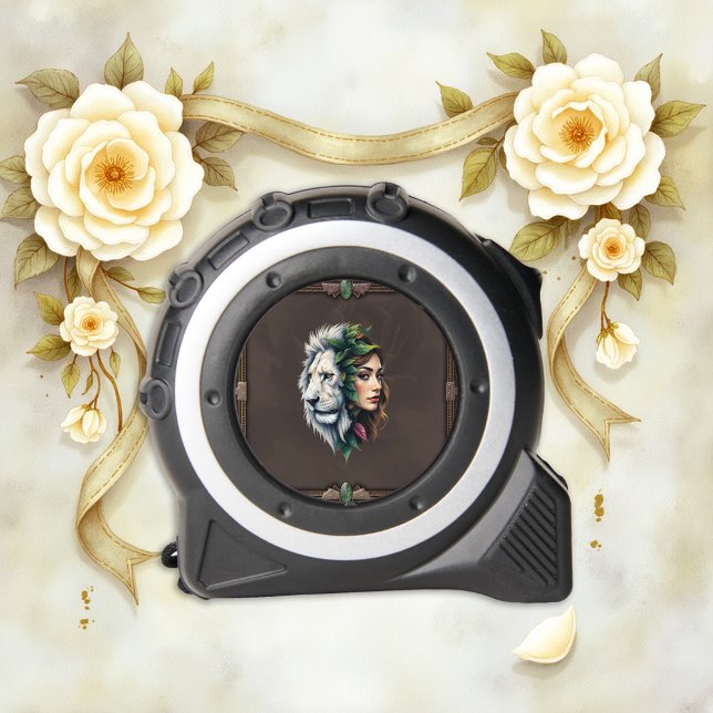 Cinta Métrica León blanco y mujer (Subido por el creador)