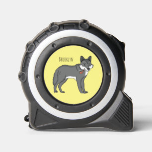 Cinta Métrica Lobo gris con ilustracion de personalizado de tube