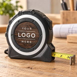 Cinta Métrica Logotipo Comercial Personalizado Madera Oscura Bra