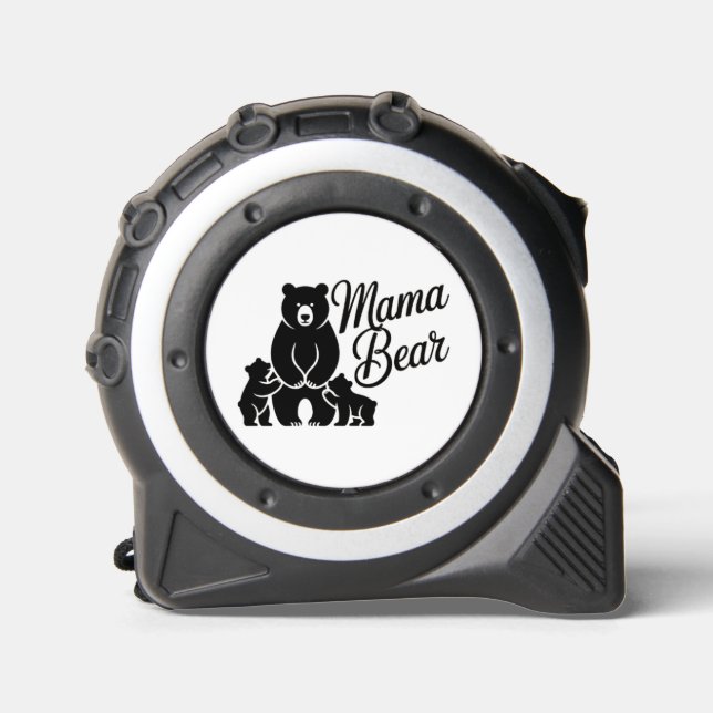 Cinta Métrica Mama Bear with Cubs Cute Family Bear (Anverso)