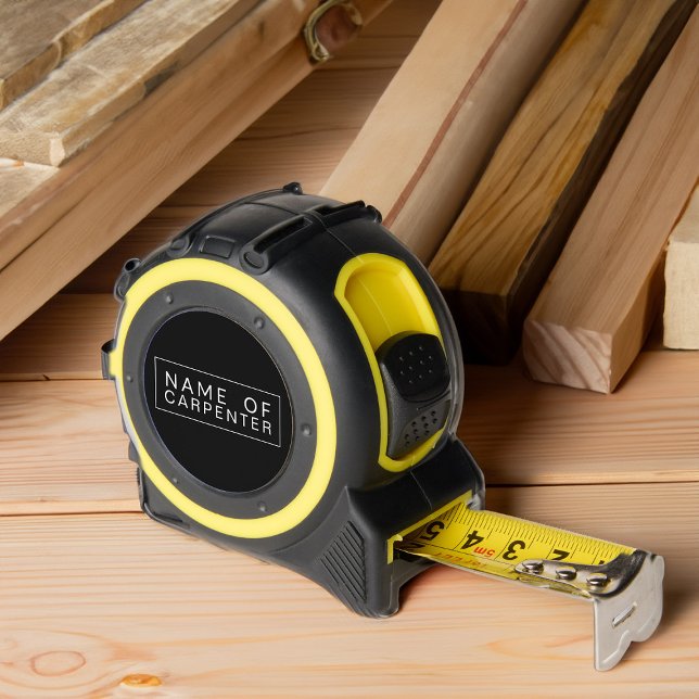 Cinta Métrica Marca de Personalizado Minimalista simple de nombr (Personalized retractable tape measure - great gift for carpenter or other tradesman)
