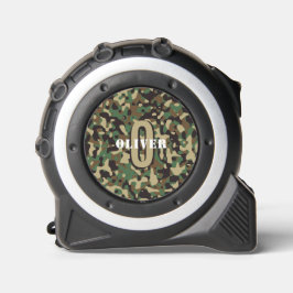 Cinta Métrica Marrón verde beige camo camuflaje Monograma nombre