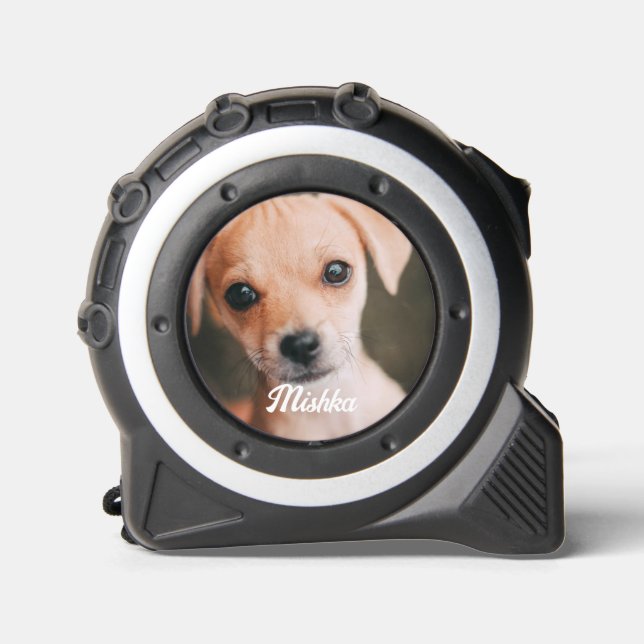 Cinta Métrica mascota personalizado foto perro personalizado (Anverso)