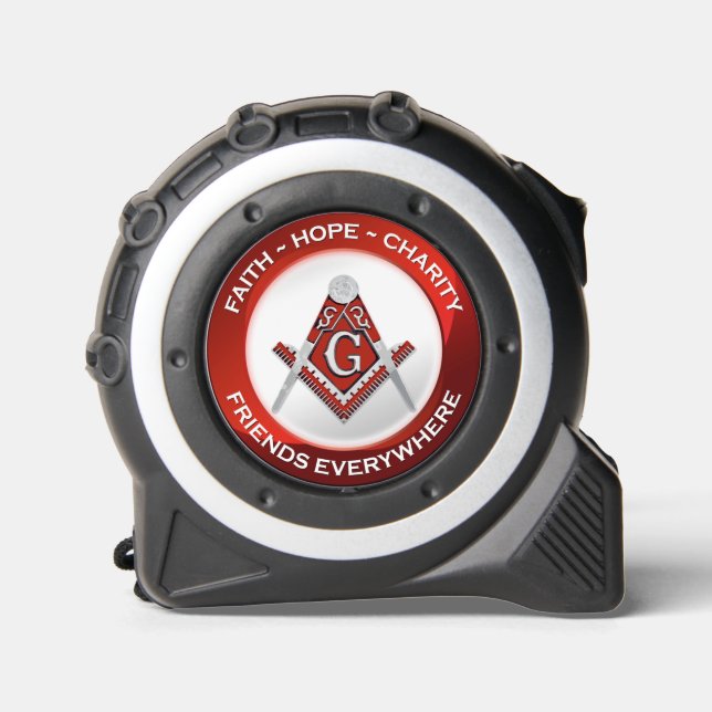 Cinta Métrica Masonic Tape Measure Red (Anverso)