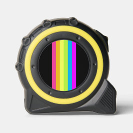 Cinta Métrica Medida de cinta de bandas retro (negro y neón múlt