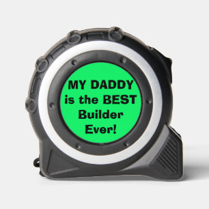Cinta Métrica Mi papá mejor constructor verde sólido