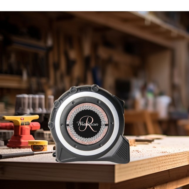 Cinta Métrica Mira personalizada de rosa con brillo de diamante (Subido por el creador)