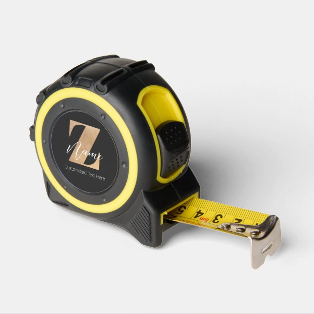 Cinta Métrica Monogram with Initial  & Custom Name Personalized (Ángulo)