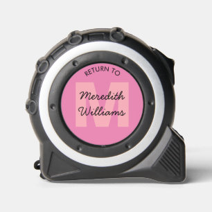 Cinta Métrica Monograma de guión moderno Nombre personalizado ro